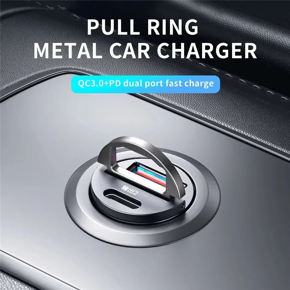 200W Dual USB Car Charger Mini Fast Charging Adapter for 12–24V Cigarette Lighter - Sales Gear Tech