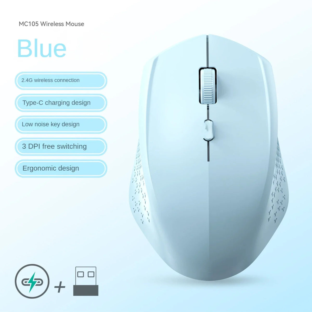 Bluetooth 5.2 Dual - Mode Wireless Mouse Silent, Rechargeable, 1600 DPI for Laptop, Win & Mac - Sales Gear Tech