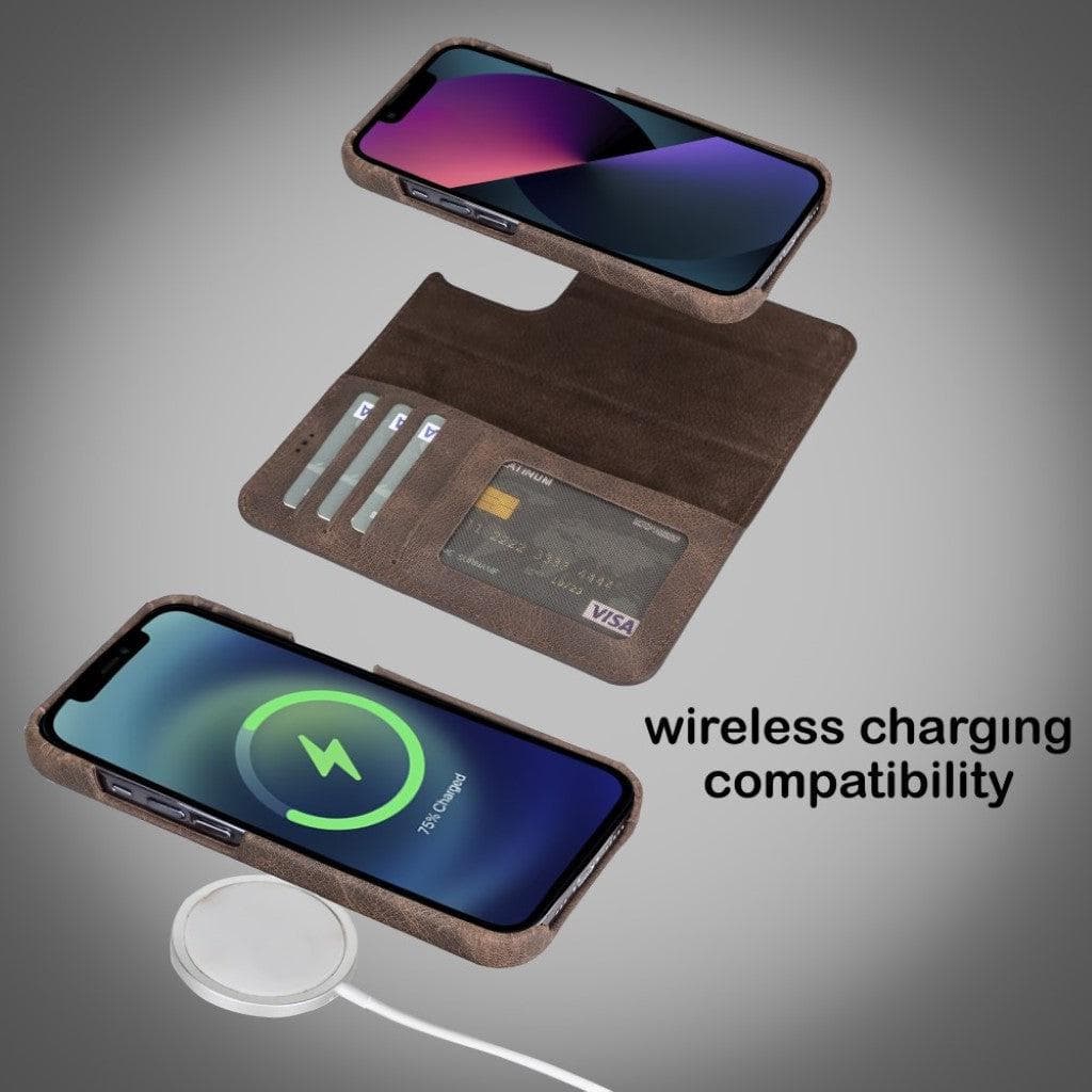 Full Leather Coating Detachable Wallet Case for Apple iPhone 13 Series - Sales Gear Tech