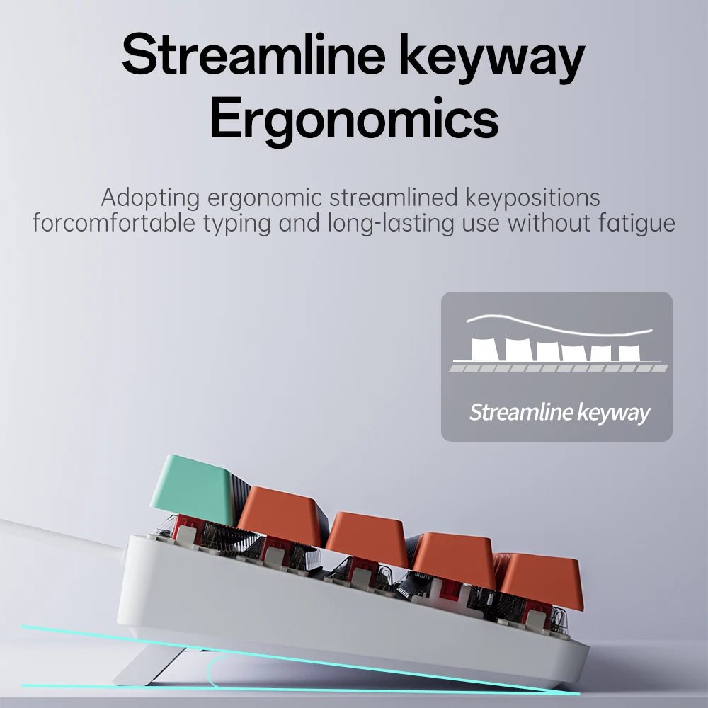 MUCAI 61 key USB hot swappable esports mechanical keyboard game red - Sales Gear Tech