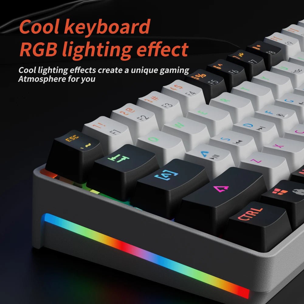 MUCAI MK61 RGB backlit esports gaming mechanical keyboard with red - Sales Gear Tech