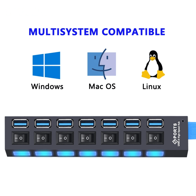USB 3.0 Hub USB Hub 3.0 Multi USB Splitter 4/7 Port Multiple Expander - Sales Gear Tech
