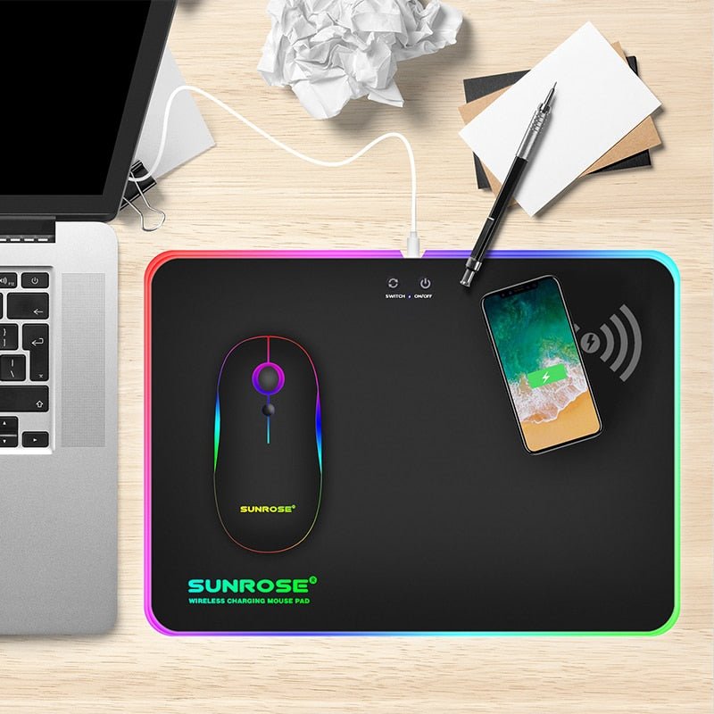 Wireless Charging Luminous Mouse Pad - Sales Gear Tech