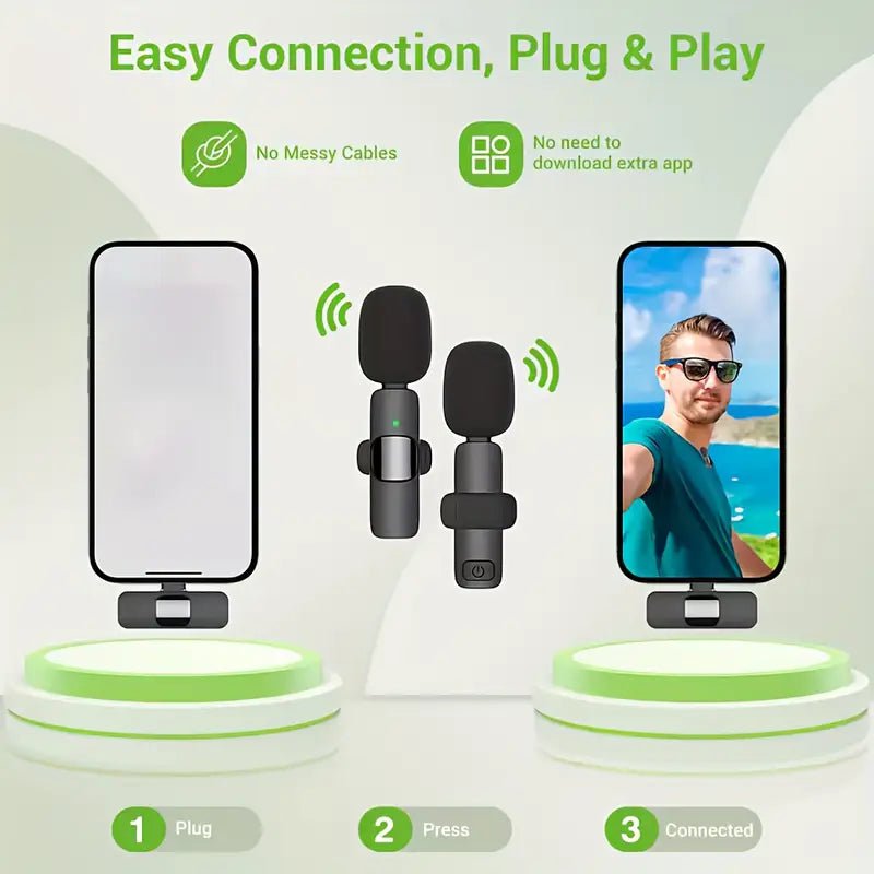 Wireless Lavalier Microphone – Clip - On Mic with Noise Reduction - Sales Gear Tech