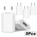 1–5PCS Mini 5V 1A USB Wall Charger EU Plug Power Adapter for iPhone, Samsung, Xiaomi & More - Sales Gear Tech