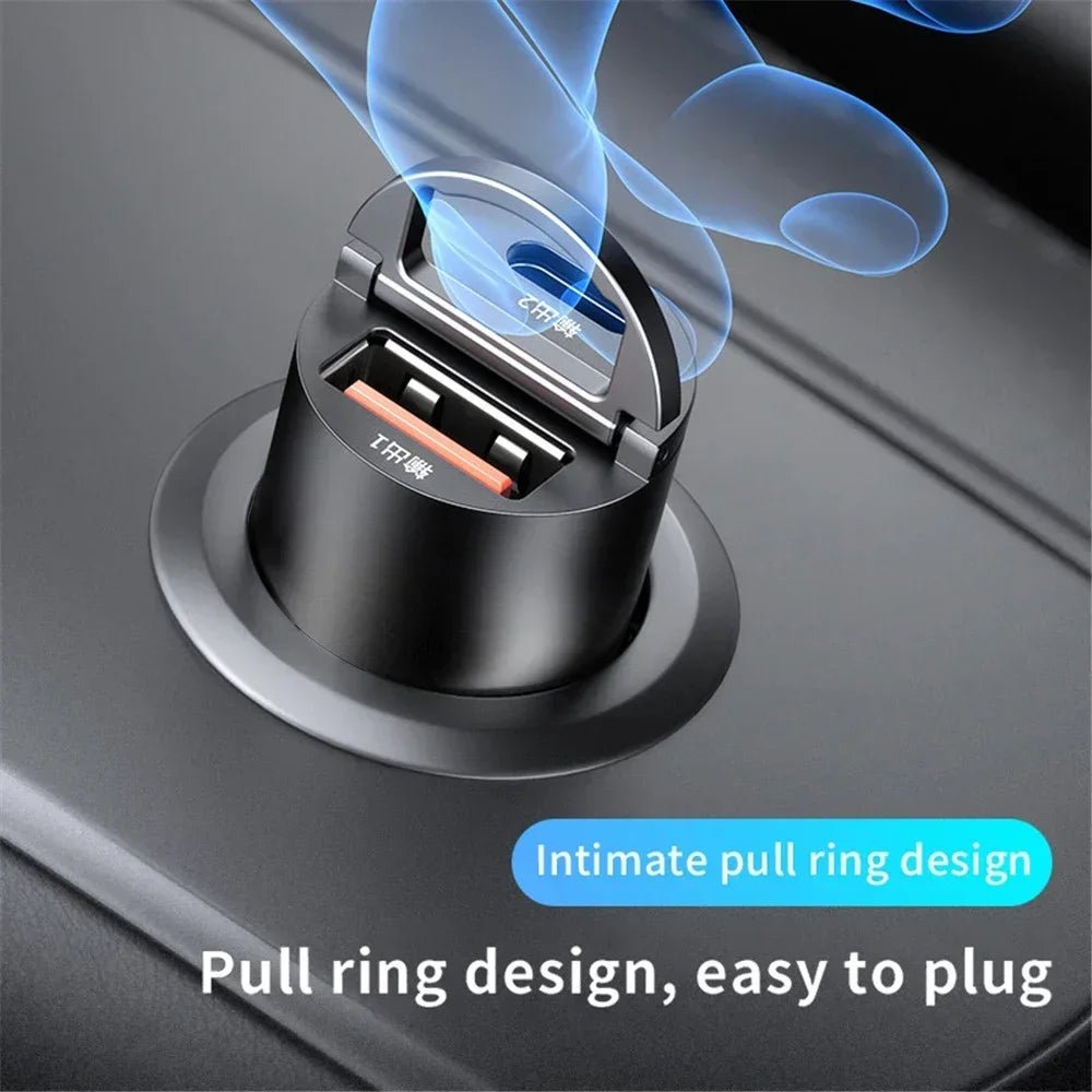 200W Dual USB Car Charger Mini Fast Charging Adapter for 12–24V Cigarette Lighter - Sales Gear Tech