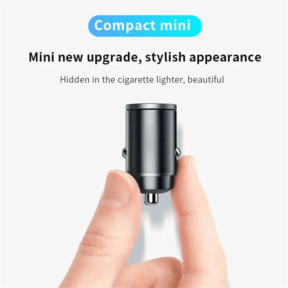 200W Dual USB Car Charger Mini Fast Charging Adapter for 12–24V Cigarette Lighter - Sales Gear Tech