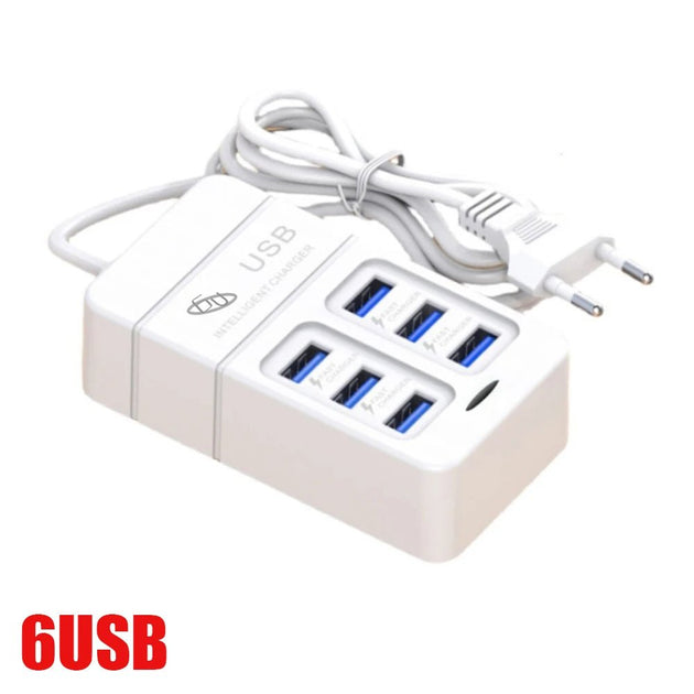 35W 6 - Port USB Fast Charger PD Type - C, Multiport Wall Adapter with EU/US Plug - Sales Gear Tech