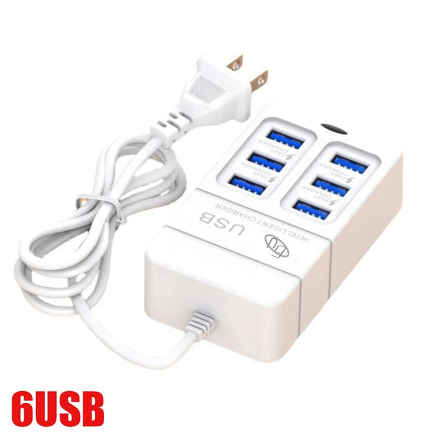 35W 6 - Port USB Fast Charger PD Type - C, Multiport Wall Adapter with EU/US Plug - Sales Gear Tech