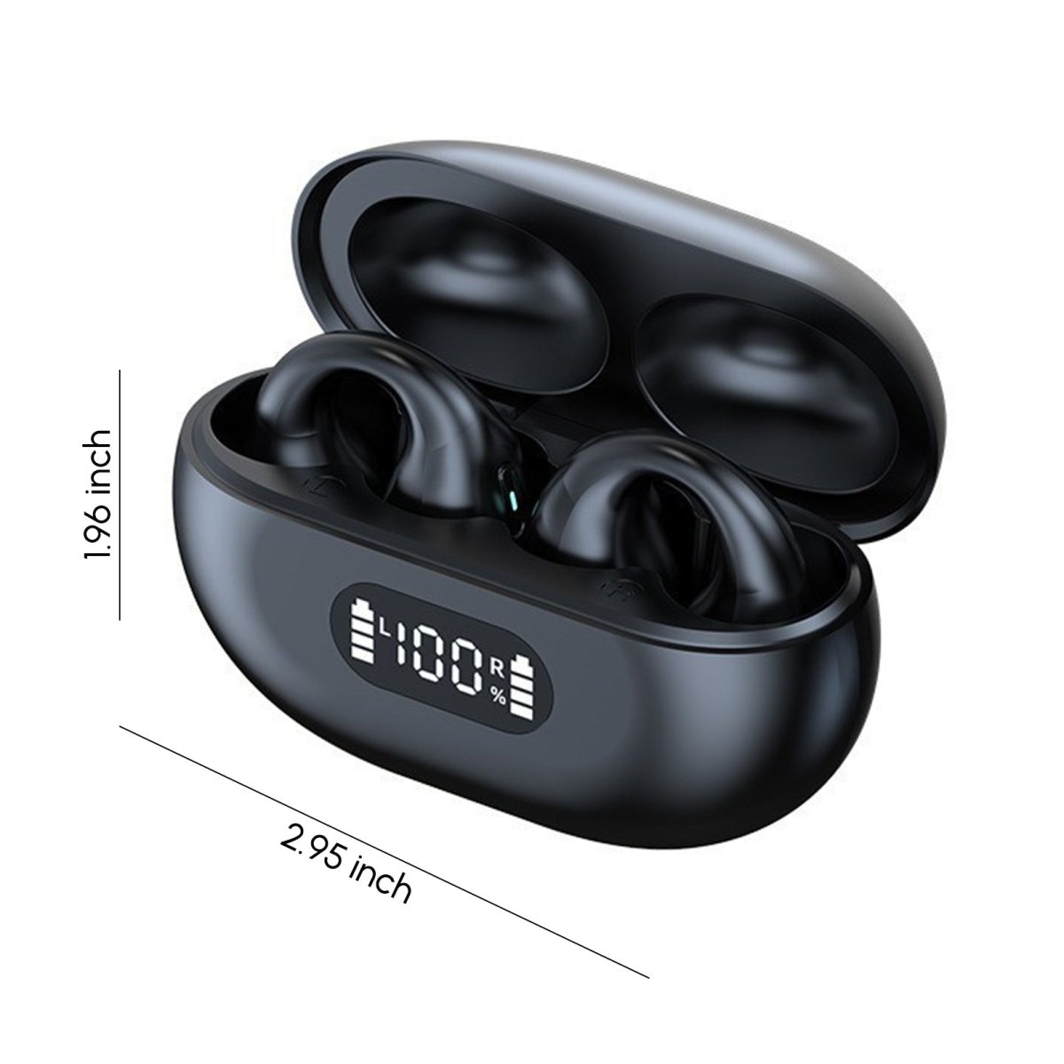 5.3 Bluetooth Open Ear Clip Wireless Earbuds with Earhooks & Digital - Sales Gear Tech