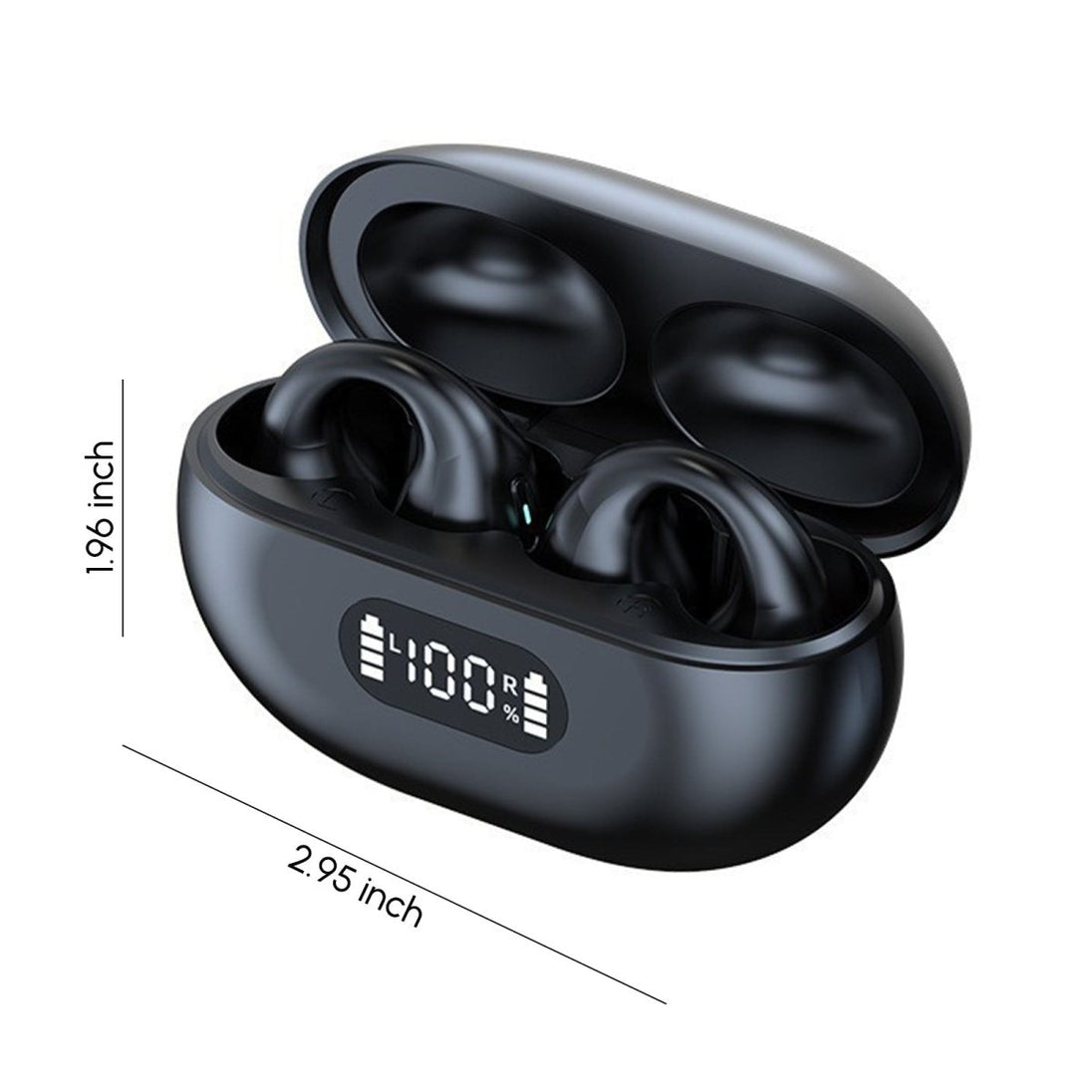 5.3 Bluetooth Open Ear Clip Wireless Earbuds with Earhooks & Digital - Sales Gear Tech