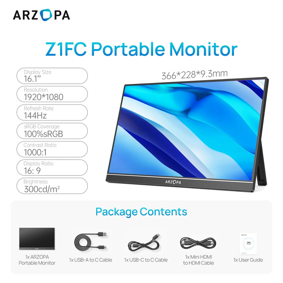 ARZOPA - 16.1 inches Portable Monitor - SalesGearTech.com