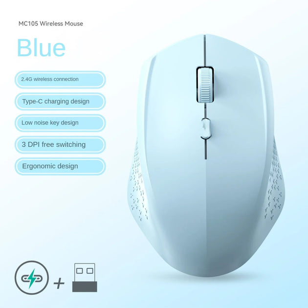Bluetooth 5.2 Dual - Mode Wireless Mouse Silent, Rechargeable, 1600 DPI for Laptop, Win & Mac - Sales Gear Tech