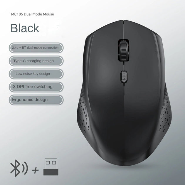 Bluetooth 5.2 Dual - Mode Wireless Mouse Silent, Rechargeable, 1600 DPI for Laptop, Win & Mac - Sales Gear Tech