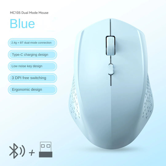Bluetooth 5.2 Dual - Mode Wireless Mouse Silent, Rechargeable, 1600 DPI for Laptop, Win & Mac - Sales Gear Tech