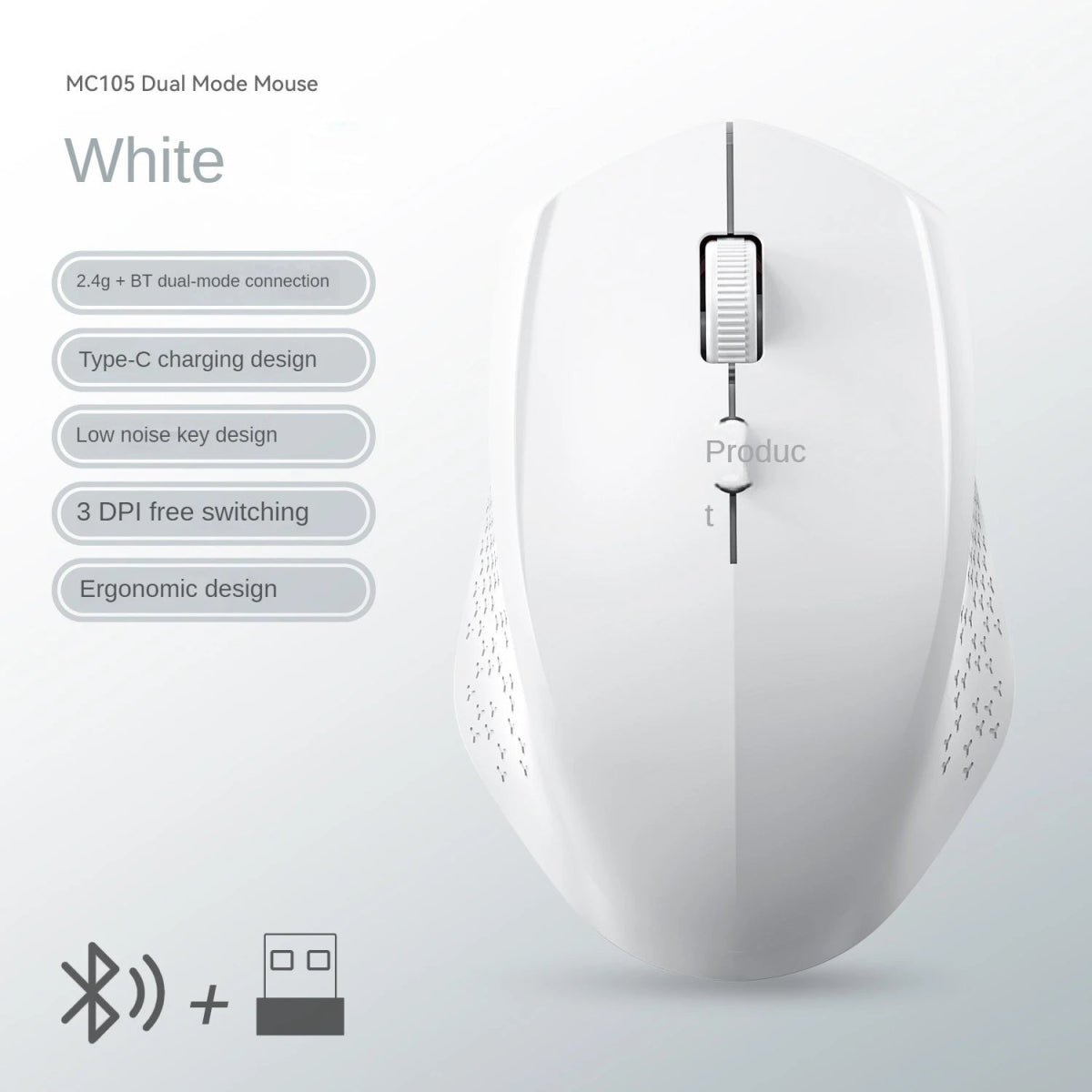 Bluetooth 5.2 Dual - Mode Wireless Mouse Silent, Rechargeable, 1600 DPI for Laptop, Win & Mac - Sales Gear Tech