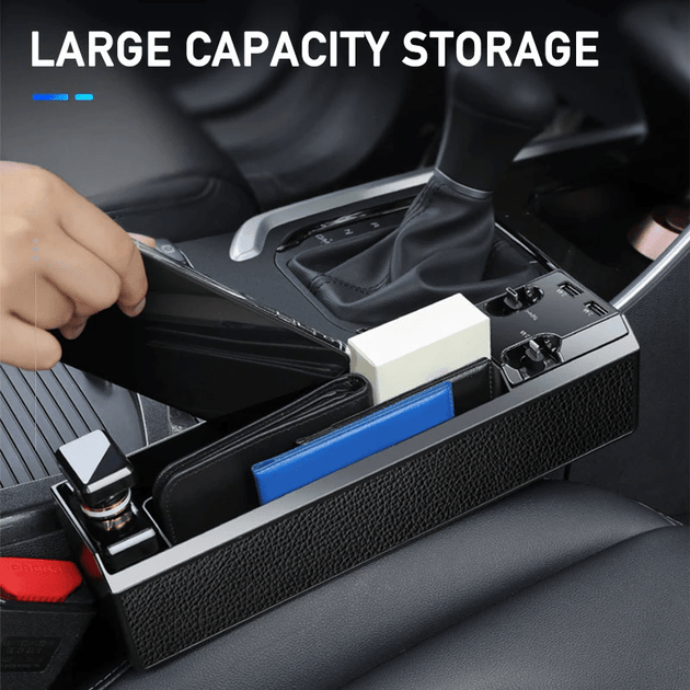 Car Seat Side Organizer with Charger Cable Car Seat Gap Storage Box - Sales Gear Tech