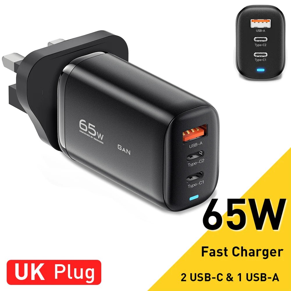 Essager 65W GaN USB - C Charger Fast Charge for Laptop, Samsung, iPhone 14/13, QC3.0 PD3.0 - Sales Gear Tech