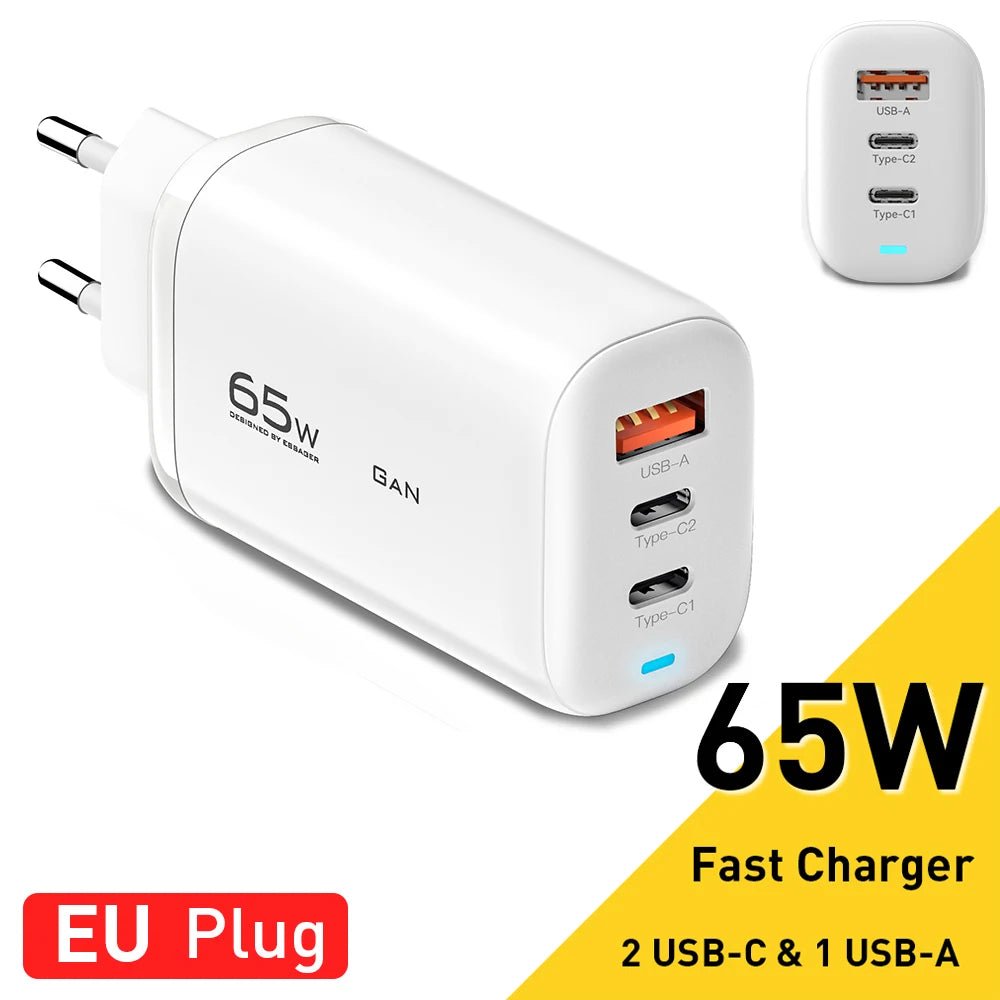 Essager 65W GaN USB - C Charger Fast Charge for Laptop, Samsung, iPhone 14/13, QC3.0 PD3.0 - Sales Gear Tech