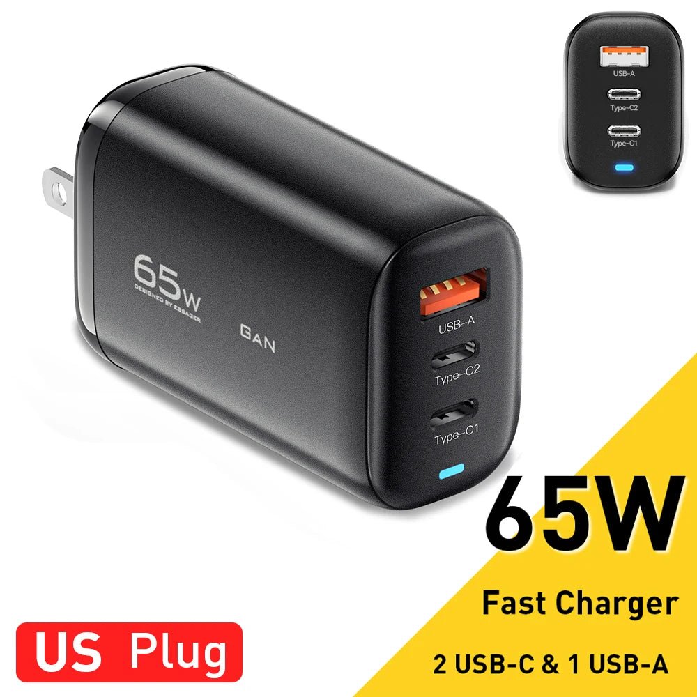 Essager 65W GaN USB - C Charger Fast Charge for Laptop, Samsung, iPhone 14/13, QC3.0 PD3.0 - Sales Gear Tech