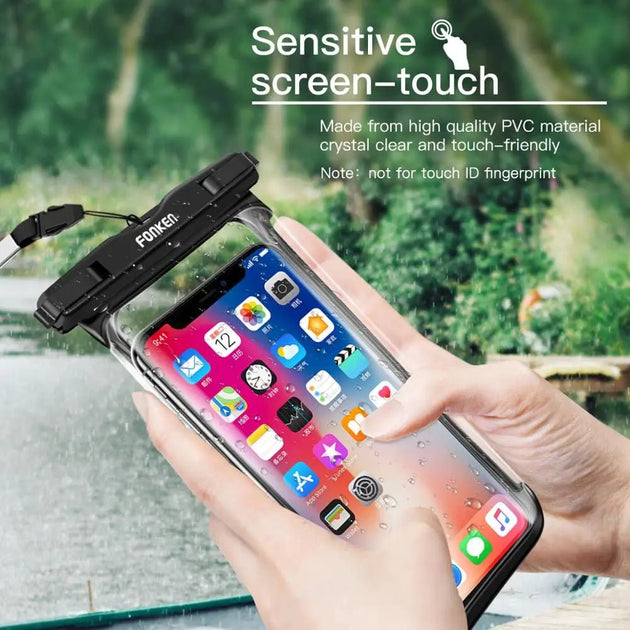 FONKEN Full View Waterproof Phone Case Transparent Dry Bag for Swimming, Snow & Rain - Sales Gear Tech