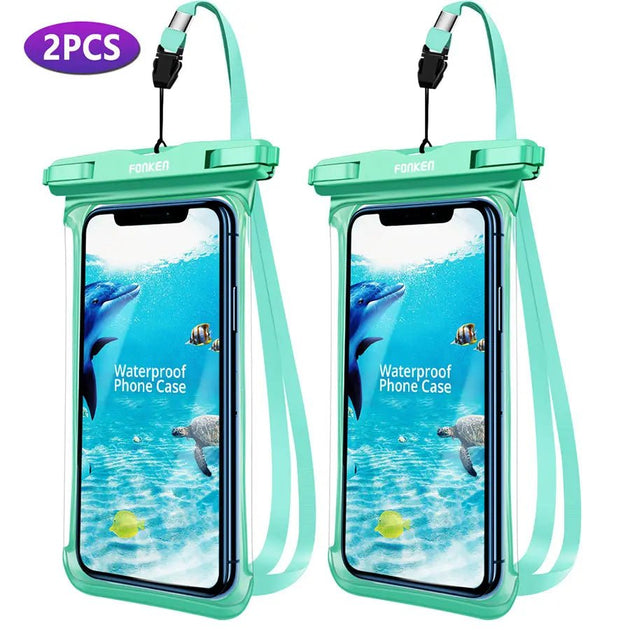 FONKEN Full View Waterproof Phone Case Transparent Dry Bag for Swimming, Snow & Rain - Sales Gear Tech