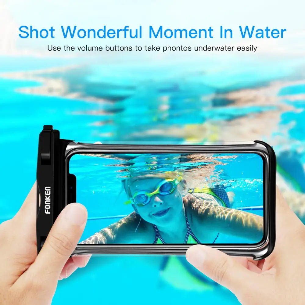FONKEN Full View Waterproof Phone Case Transparent Dry Bag for Swimming, Snow & Rain - Sales Gear Tech