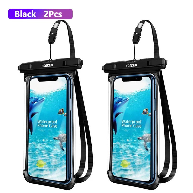 FONKEN Full View Waterproof Phone Case Transparent Dry Bag for Swimming, Snow & Rain - Sales Gear Tech