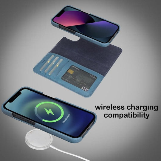 Full Leather Coating Detachable Wallet Case for Apple iPhone 13 Series - Sales Gear Tech