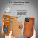 Full Leather Coating Detachable Wallet Case for Apple iPhone 13 Series - Sales Gear Tech