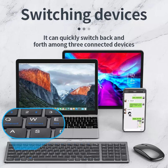 High quality 2.4G Bluetooth wireless rechargeable mouse keyboard combos - SalesGearTech.com