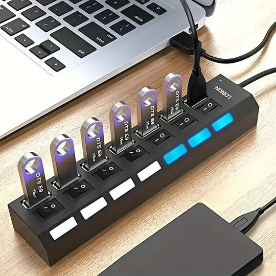 High Speed 4/7 Ports USB HUB 2.0 Adapter Expander Multi USB Splitter - Sales Gear Tech