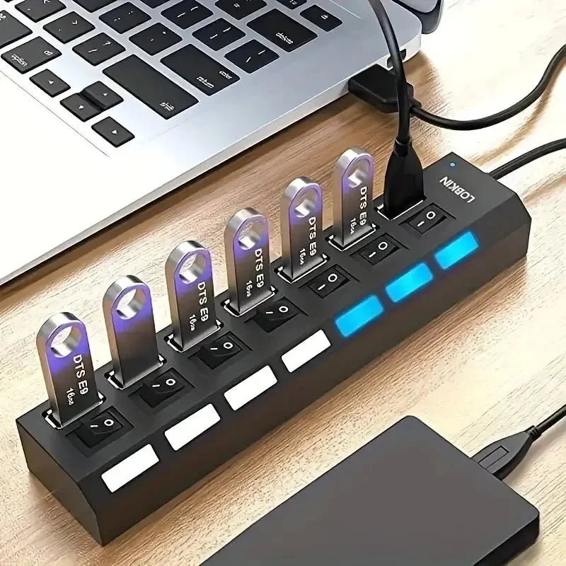 High Speed 4/7 Ports USB HUB 2.0 Adapter Expander Multi USB Splitter - Sales Gear Tech