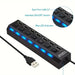 High Speed 4/7 Ports USB HUB 2.0 Adapter Expander Multi USB Splitter - Sales Gear Tech