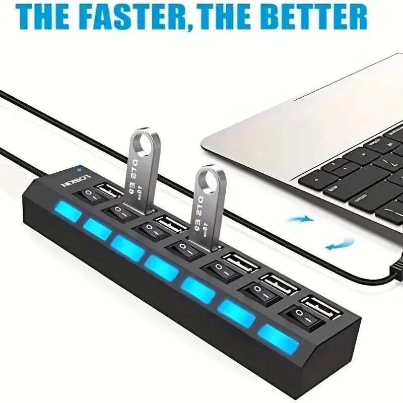 High Speed 4/7 Ports USB HUB 2.0 Adapter Expander Multi USB Splitter - Sales Gear Tech