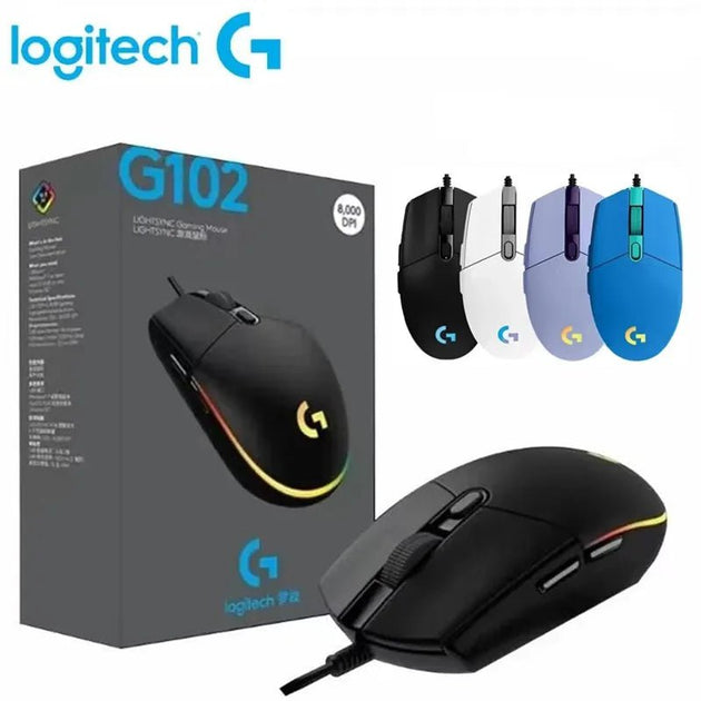 Logitech G102 Wired Gaming Mouse 8000 DPI, Rainbow RGB, for PC, Mac & Laptop - Sales Gear Tech