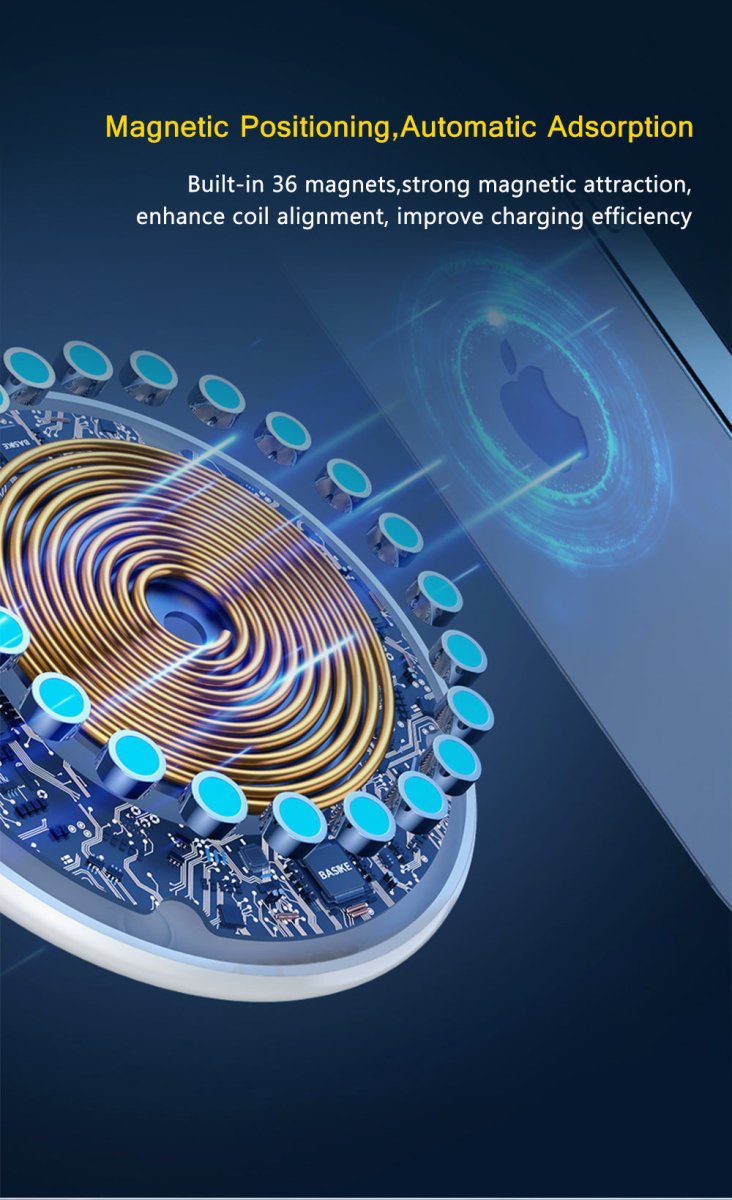 Magnetic QI Wireless Charger for Iphone12 Magsafe Huawei Samsung - Sales Gear Tech