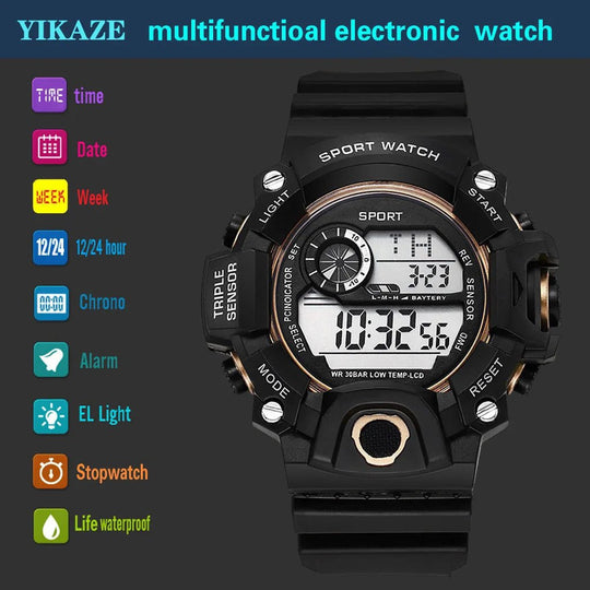 Men's Sports Military Waterproof Watch, Luminous, Multifunctional - Sales Gear Tech