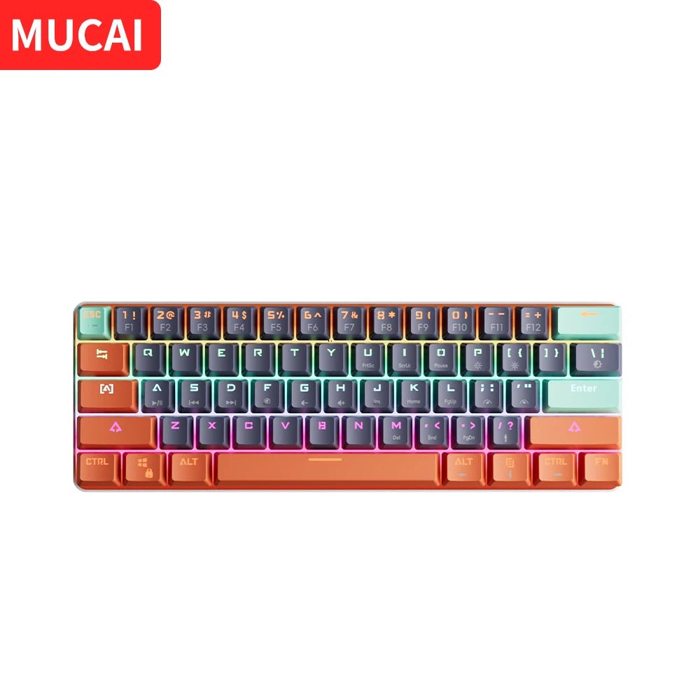 MUCAI 61 key USB hot swappable esports mechanical keyboard game red - Sales Gear Tech
