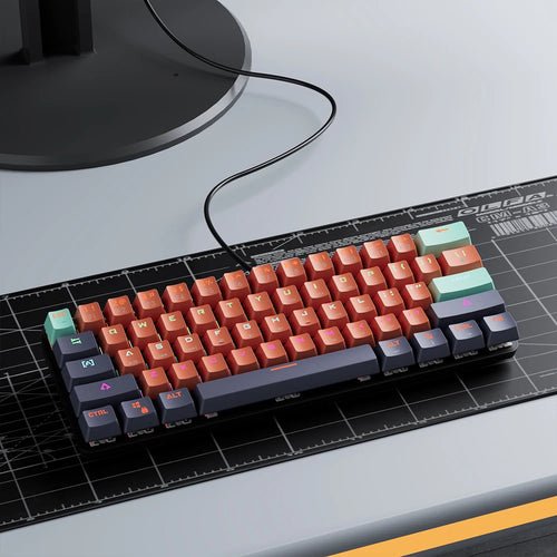 MUCAI 61 key USB hot swappable esports mechanical keyboard game red - Sales Gear Tech