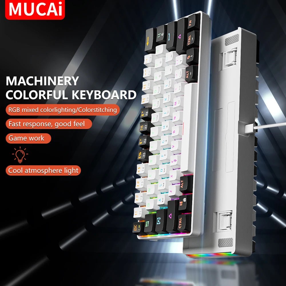 MUCAI MK61 RGB backlit esports gaming mechanical keyboard with red - Sales Gear Tech