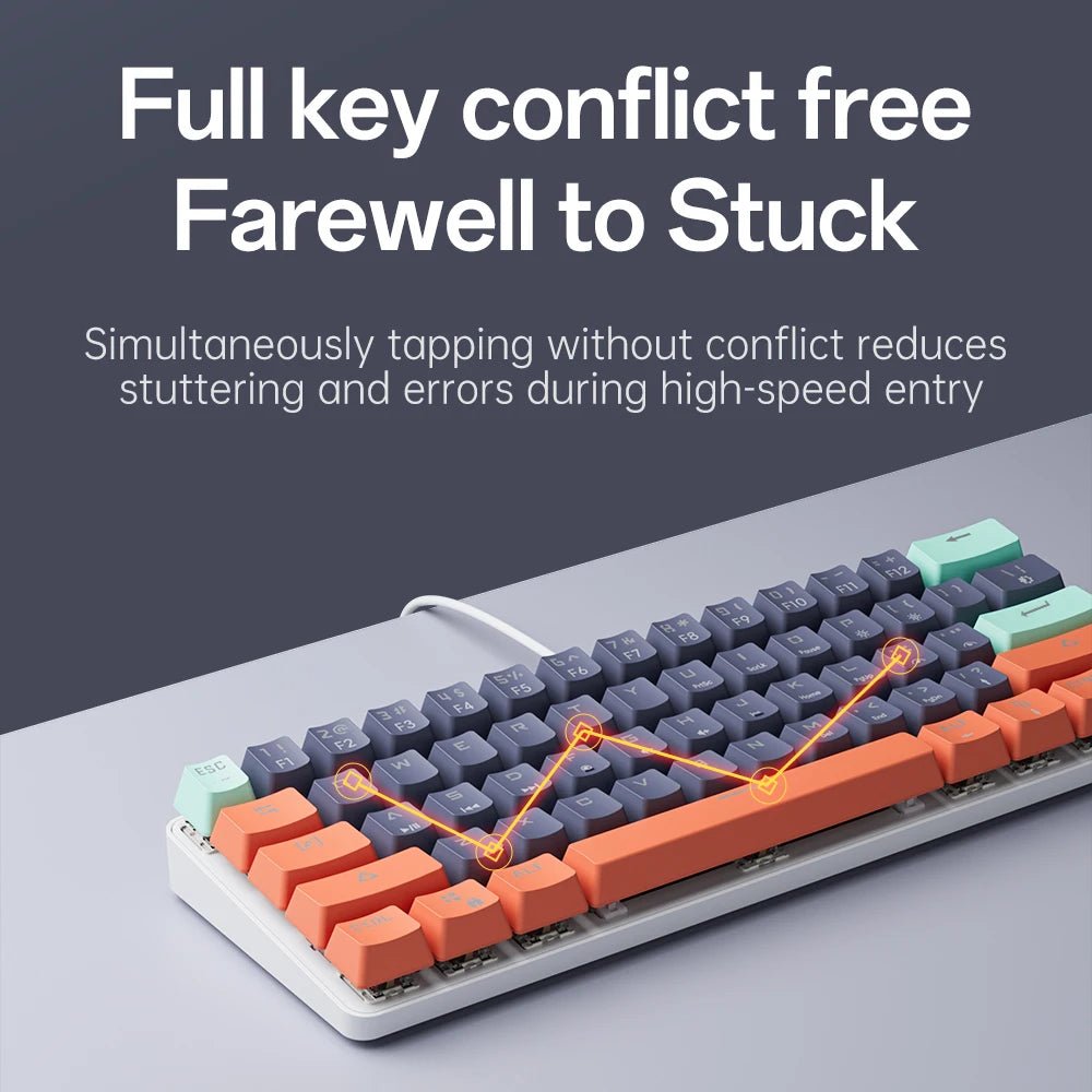 MUCAI MKA610 Mini Mechanical Gaming Keyboard 61 - Key with Red Switches - Sales Gear Tech