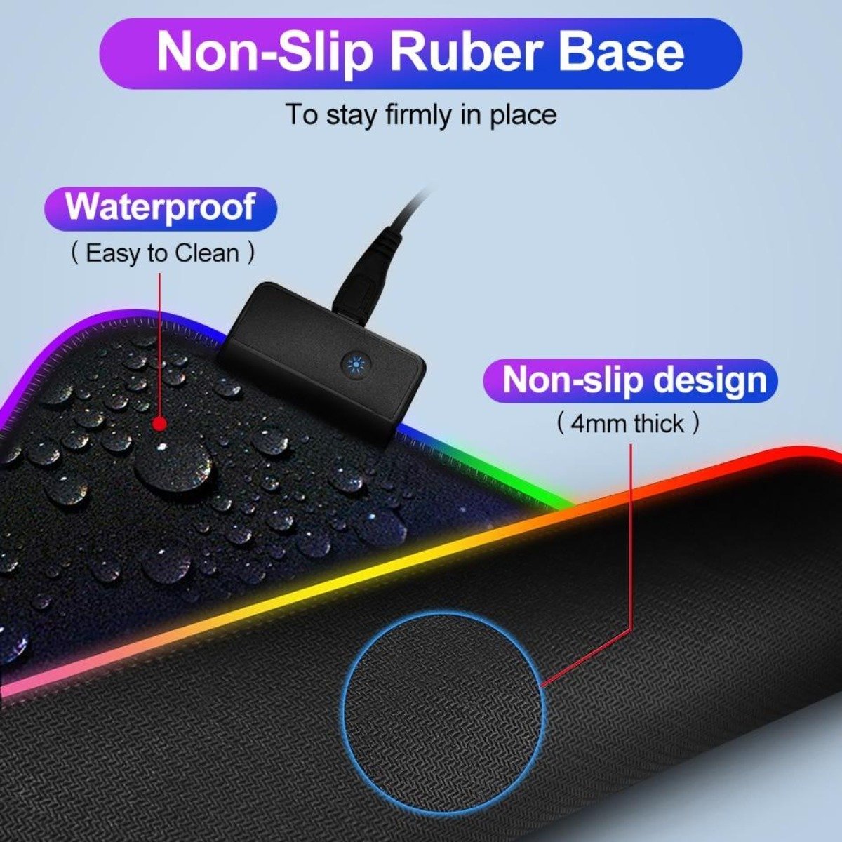 Ninja Dragons RGB Gaming 1 Touch Light Up Mouse Pad - Large Size - Sales Gear Tech