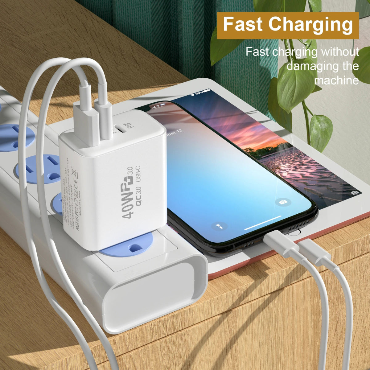 PD 40W USB - C Fast Charger Quick Charge Wall Adapter for iPhone 16 Pro, Samsung, Xiaomi - Sales Gear Tech