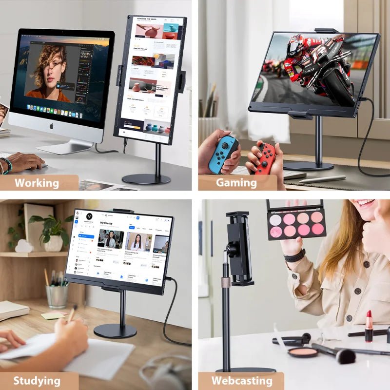 Portable Monitor Stand Adjustable Height Desktop Monitor Bracket for 4.7 - 17.3 inch Phone Tablet Monitor Support Holder - SalesGearTech.com