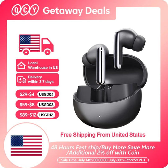 QCY MeloBuds Pro ANC Earphones Bluetooth 5.3, 46dB Hybrid ANC, LDAC, 6 Mics, 34H Playtime - Sales Gear Tech