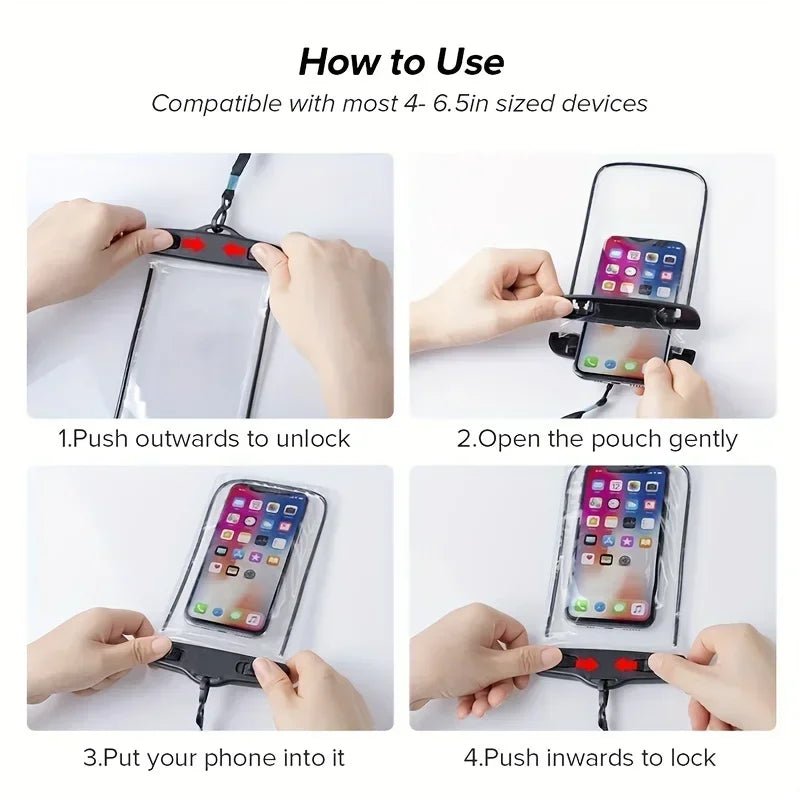 Universal Waterproof Phone Case Underwater Pouch for iPhone & Samsung (Up to 6.7") - Sales Gear Tech