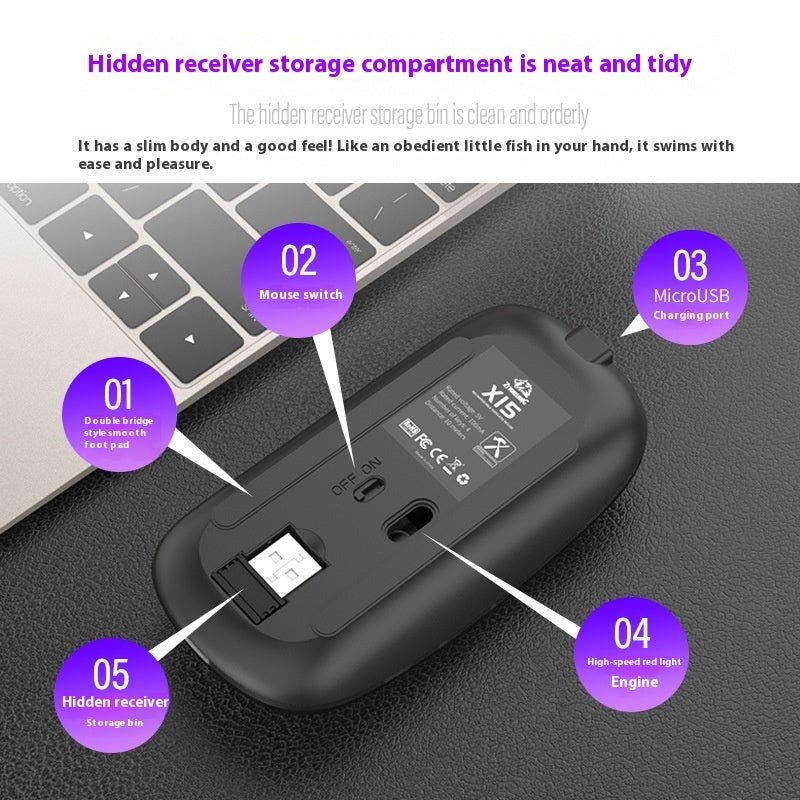 X15 Mute Wireless Mouse Charging Wireless Luminous Computer - Sales Gear Tech