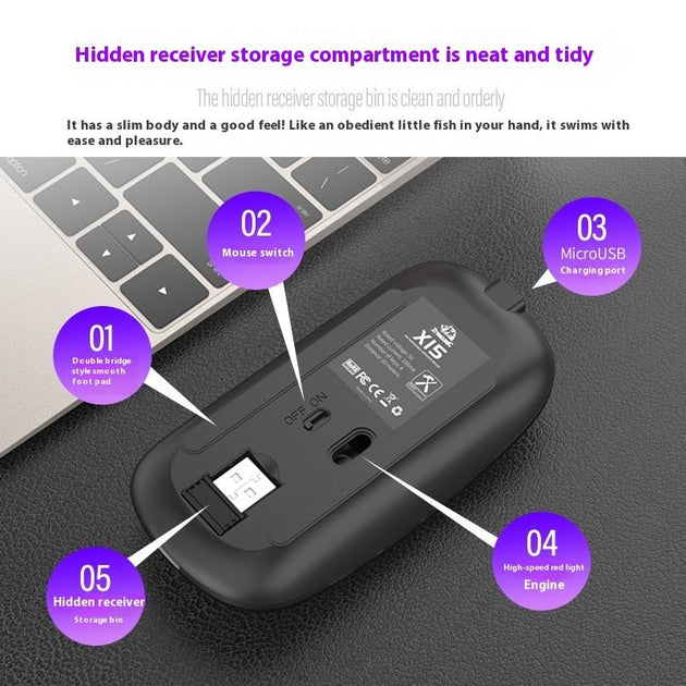 X15 Mute Wireless Mouse Charging Wireless Luminous Computer - Sales Gear Tech