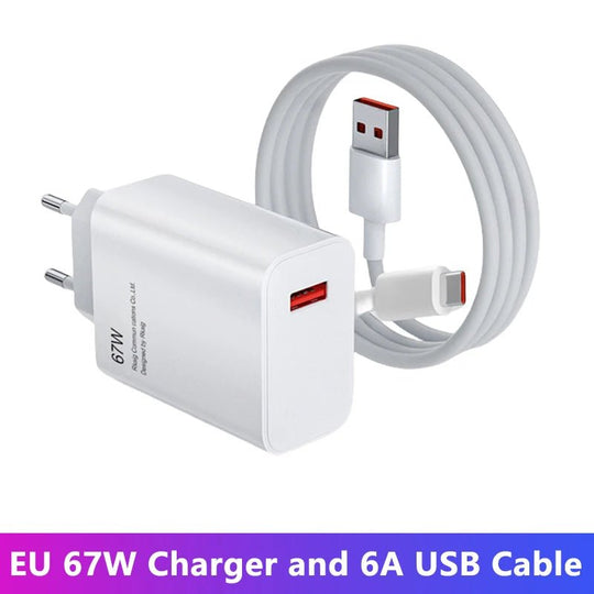 Xiaomi Original 67W USB - C Super Fast Charger For Mi 12/11, POCO X5/X4 Pro, Redmi Note 9/10/11 - Sales Gear Tech